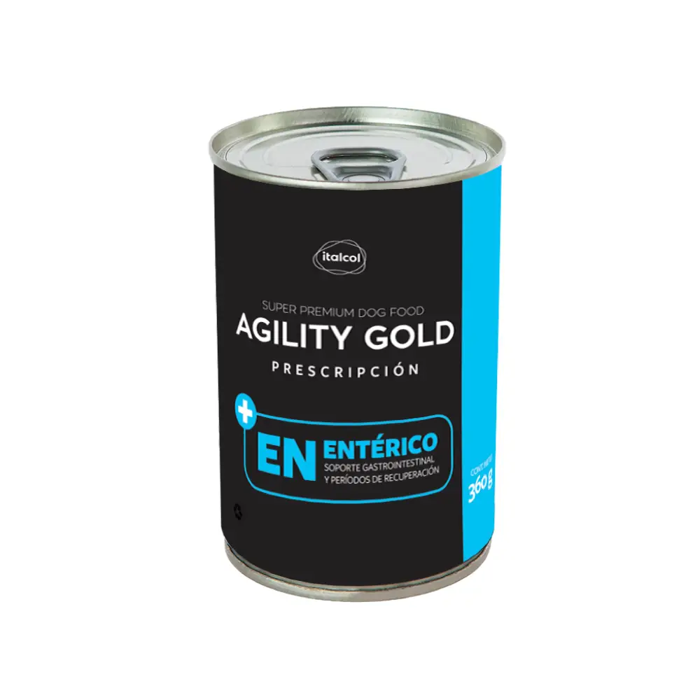 Comida Humeda Para Perro Agility Entérico Lata X 360 Gr
