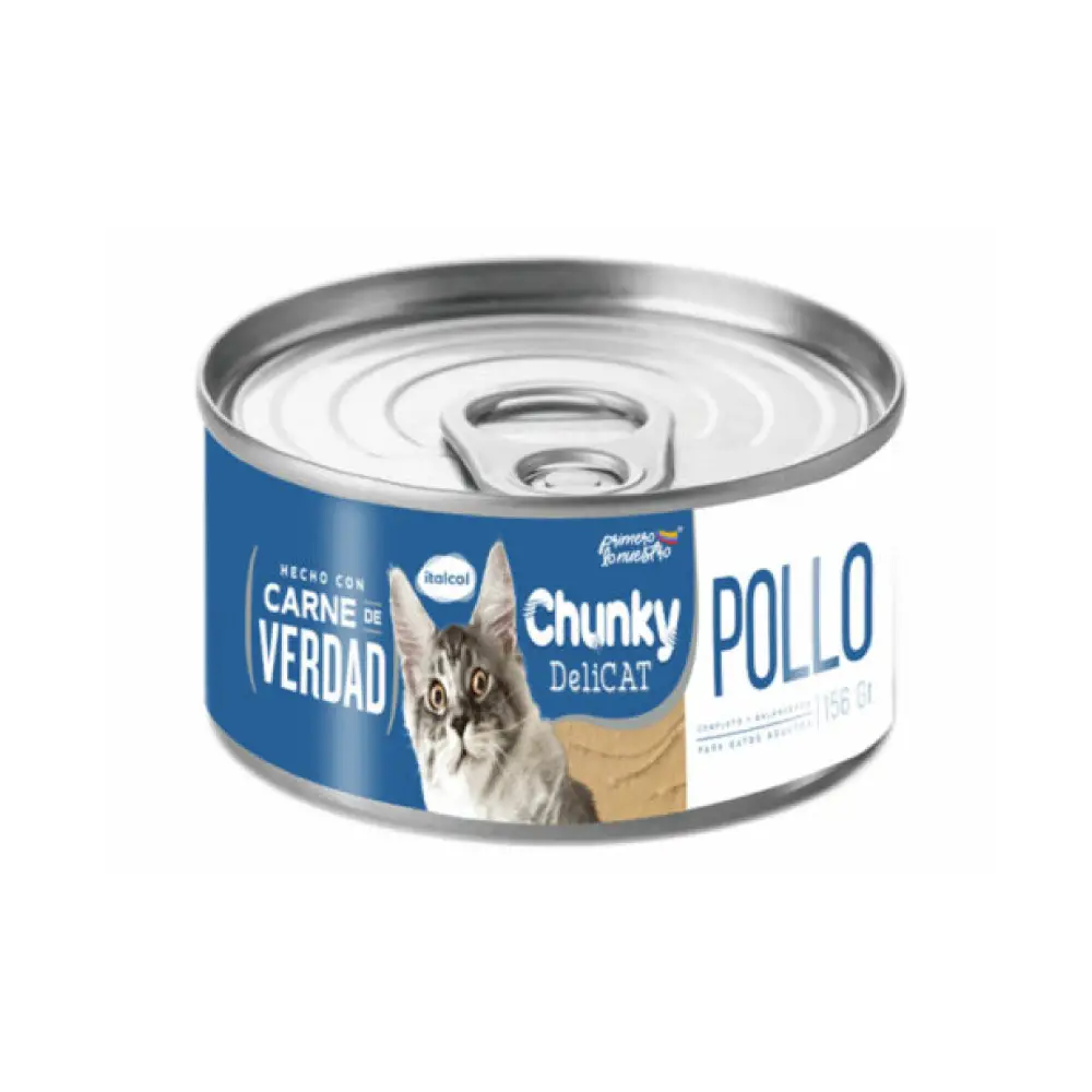 Comida Humeda Para Gato Chunky Delicat Pollo x 156 GR