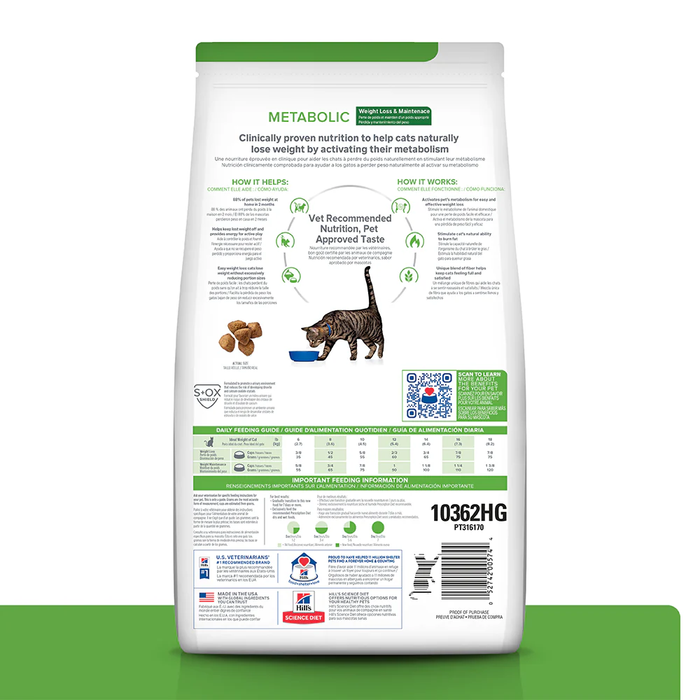 Hill's Prescription Diet Metabolic Concentrado para gato pérdida y mantenimiento de peso 4 Lb (1,8 Kg) - Image 2