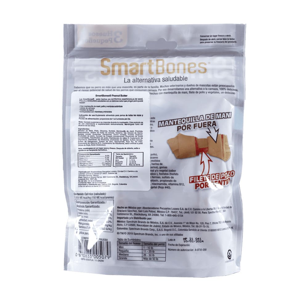 Snack para perros pequeños Smartbones Mantequilla de Mani Paquete 3 Und - Image 2